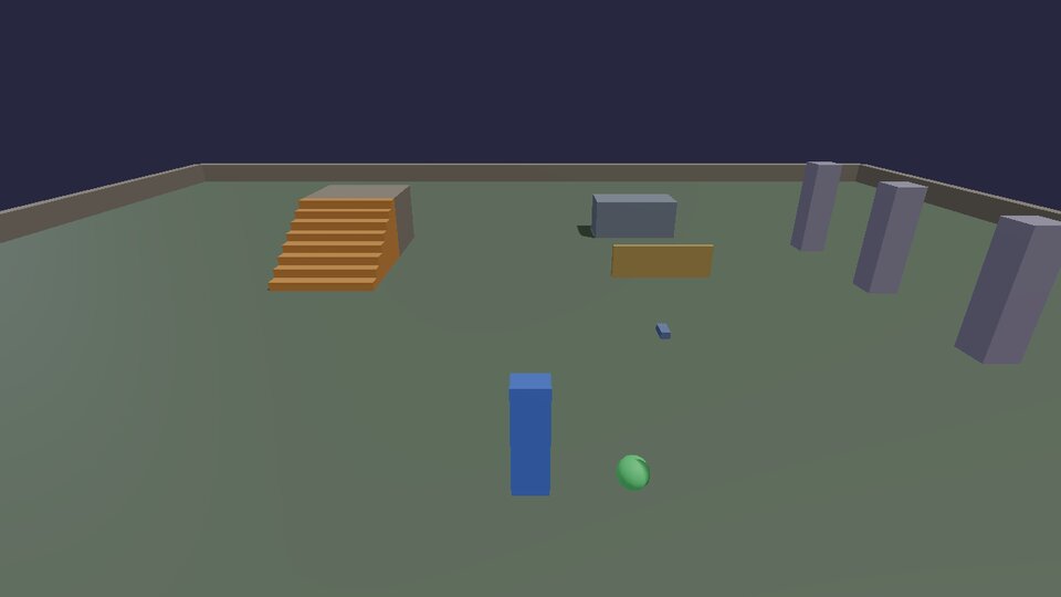 A green ball beside the player