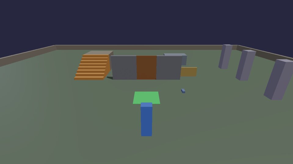 A green pad in front of a closed wooden door